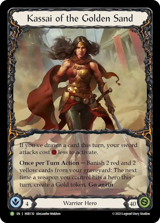 Kassai of the Golden Sand (Rainbow Foil) [HER110] (Promo)  Rainbow Foil | Good Games Modbury