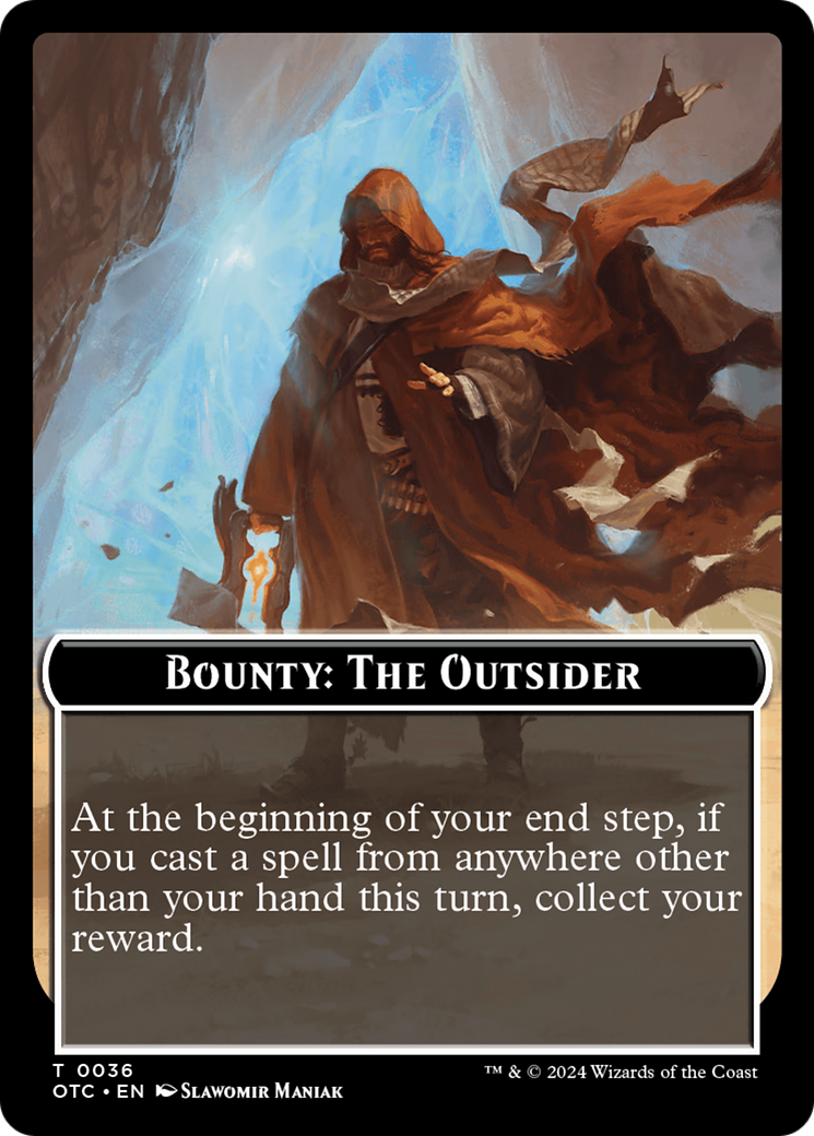 Bounty: The Outsider // Bounty Rules Double-Sided Token [Outlaws of Thunder Junction Commander Tokens] | Good Games Modbury