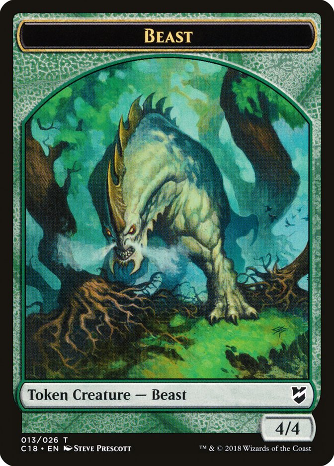 Cat Warrior // Beast (013) Double-Sided Token [Commander 2018 Tokens] | Good Games Modbury