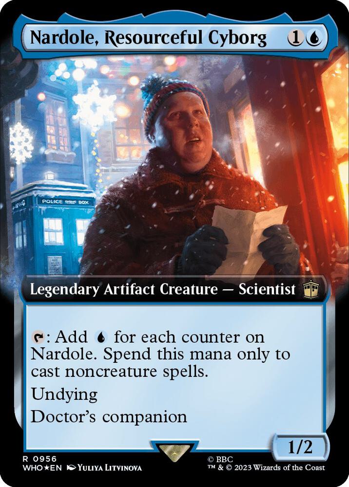 Nardole, Resourceful Cyborg 956/331 (Universes Beyond: Doctor Who)  - Extended Art Surge Foil | Good Games Modbury