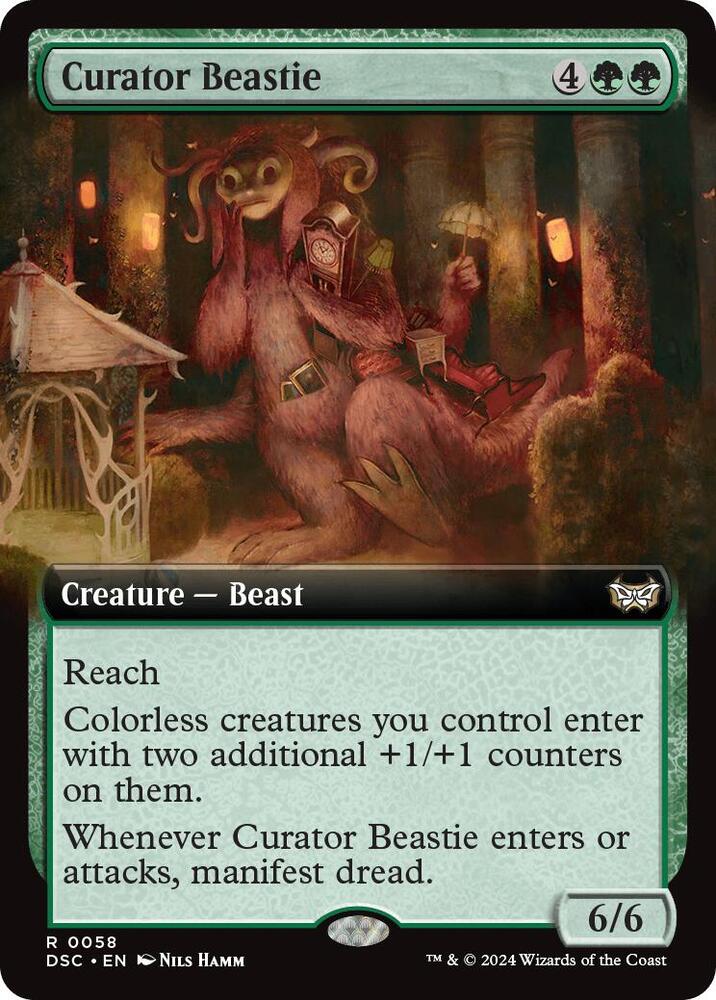 Curator Beastie 58/40 (Commander: Duskmourn: House of Horror)  - Extended Art | Good Games Modbury