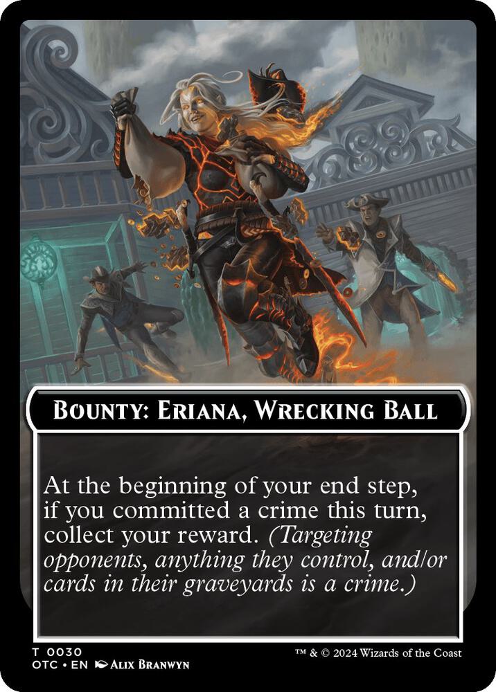 Bounty Eriana Wrecking Ball Bounty Rules Double Sided Token 30 (Commander: Outlaws of Thunder Junction)  | Good Games Modbury