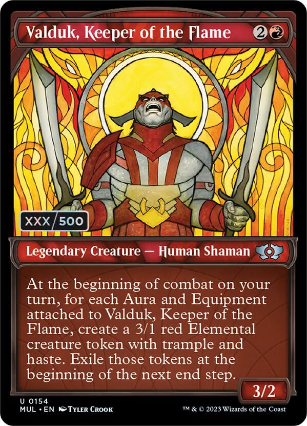 Valduk, Keeper of the Flame Serialized 154z/65 (March of the Machine: Multiverse Legends)  - Double Rainbow Foil | Good Games Modbury