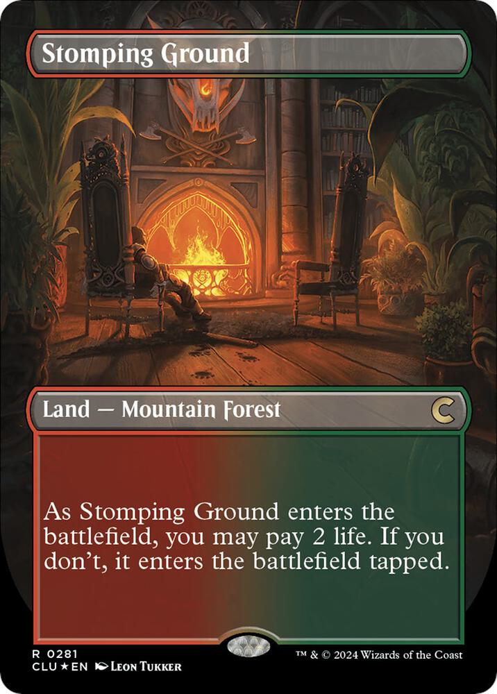 Stomping Ground 281/289 (Ravnica: Clue Edition)  - Borderless Foil | Good Games Modbury