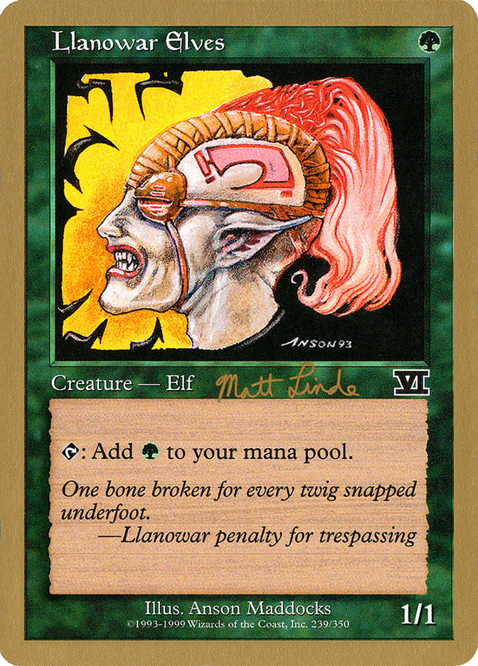 Llanowar Elves (Matt Linde) [World Championship Decks 1999] | Good Games Modbury
