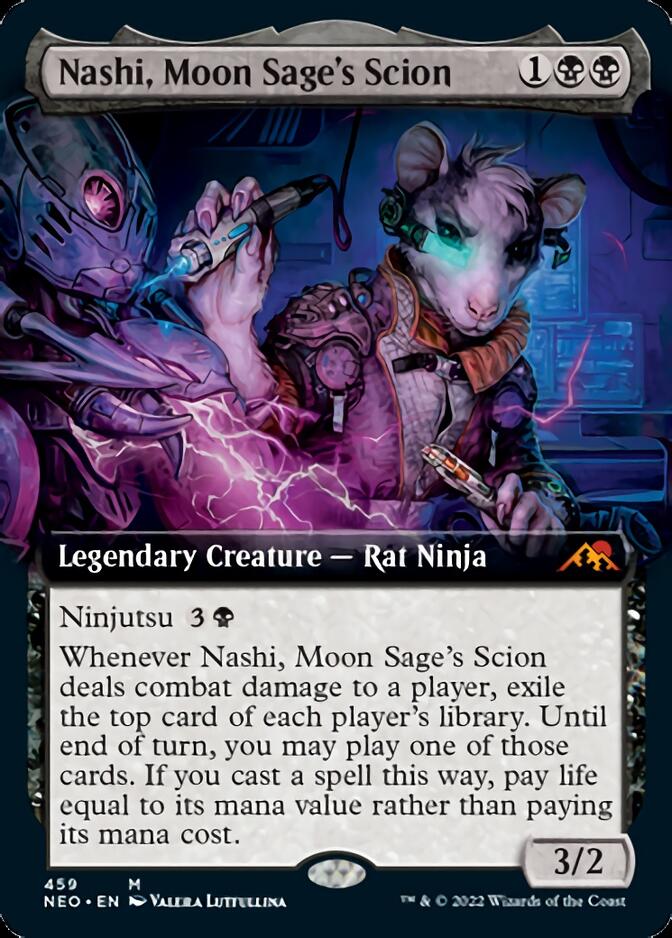 Nashi, Moon Sage's Scion (Extended Art) [Kamigawa: Neon Dynasty] | Good Games Modbury