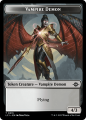 Vampire (0014) // Vampire Demon Double-Sided Token [The Lost Caverns of Ixalan Commander Tokens] | Good Games Modbury