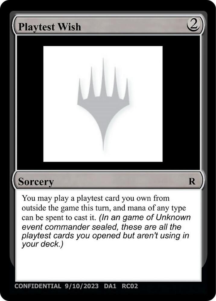 Playtest Wish RC02/477 (Un-Known Event Playtest Cards)  | Good Games Modbury
