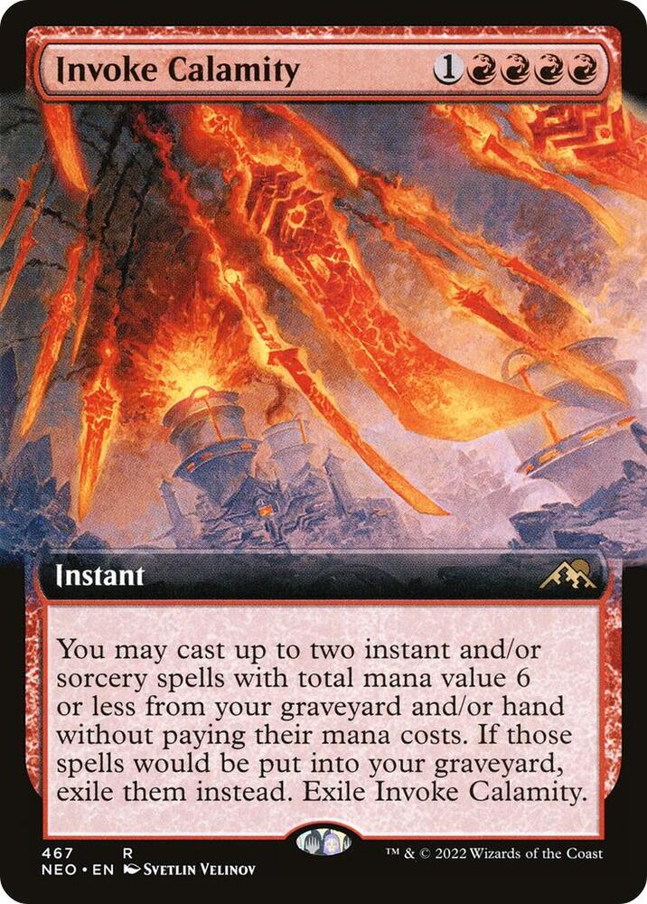 Invoke Calamity 467 (Kamigawa: Neon Dynasty)  - Extended Art | Good Games Modbury