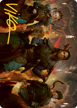 Candlelit Cavalry Art Card (Gold-Stamped Signature) [Innistrad: Midnight Hunt Art Series] | Good Games Modbury