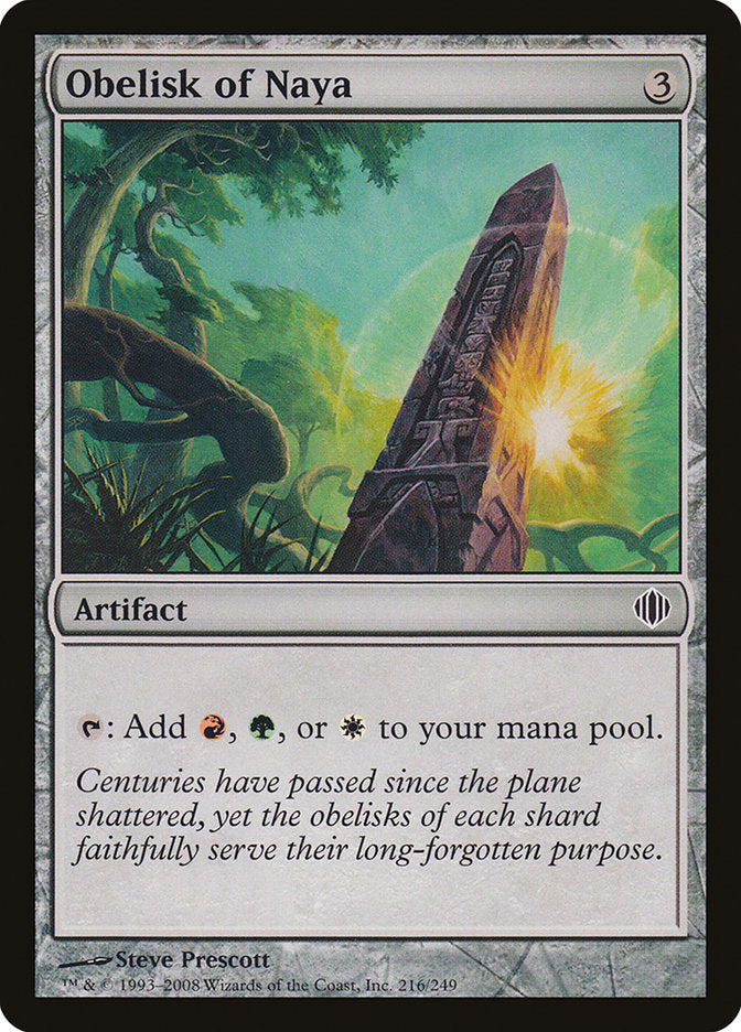 Obelisk of Naya 216/249 (Shards of Alara)  - Foil | Good Games Modbury