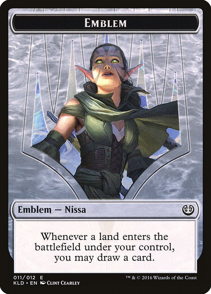 Nissa, Vital Force Emblem [Kaladesh Tokens] | Good Games Modbury