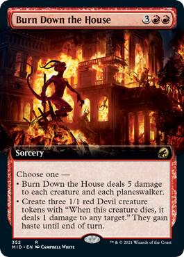 Burn Down the House Extended Art 352/277 (Innistrad: Midnight Hunt)  - Foil | Good Games Modbury