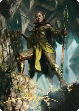 Nissa of Shadowed Boughs Art Card 5 81 Gold Stamped Signature 5 (Art Series: Zendikar Rising)  | Good Games Modbury