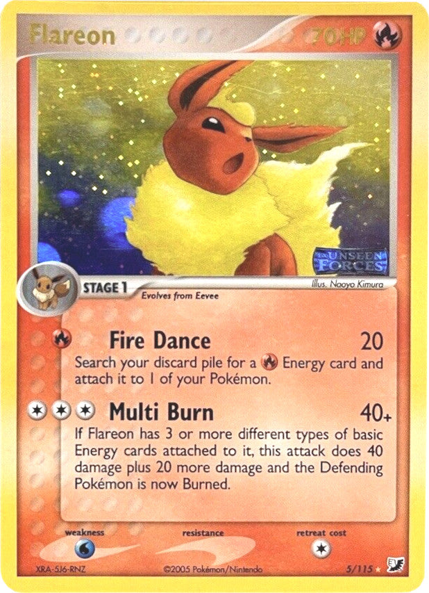 Flareon (5/115) (Stamped) [EX: Unseen Forces] | Good Games Modbury