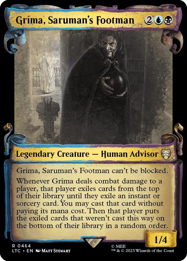 Grima Sarumans Footman Showcase Scrolls 464 (Commander: The Lord of the Rings: Tales of Middle-earth)  - Showcase Scroll Foil | Good Games Modbury