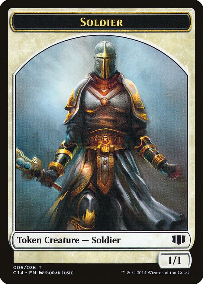 Soldier Spirit Double Sided Token 6 // 7 (Commander 2014)  | Good Games Modbury