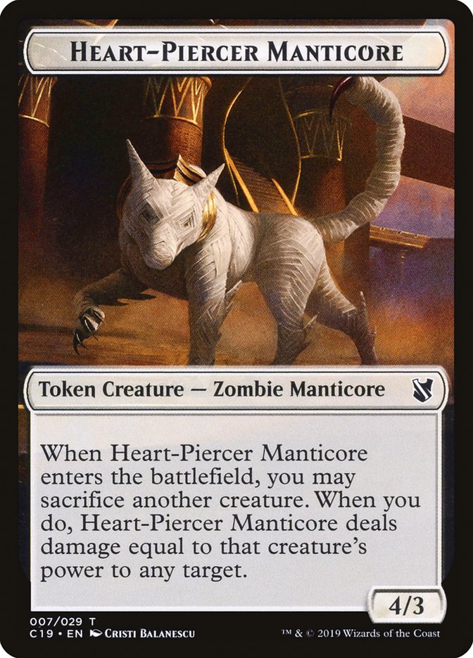 Heart-Piercer Manticore Token [Commander 2019 Tokens] | Good Games Modbury