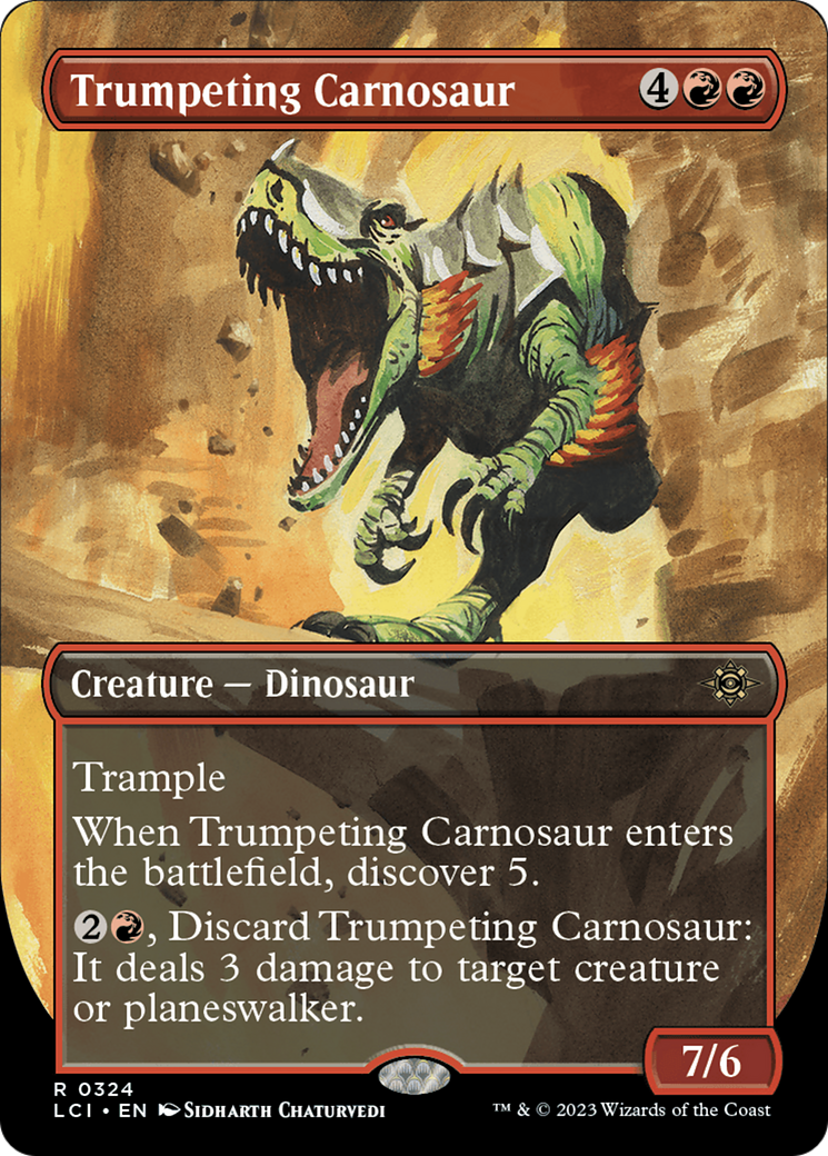 Trumpeting Carnosaur (Borderless) [The Lost Caverns of Ixalan] | Good Games Modbury