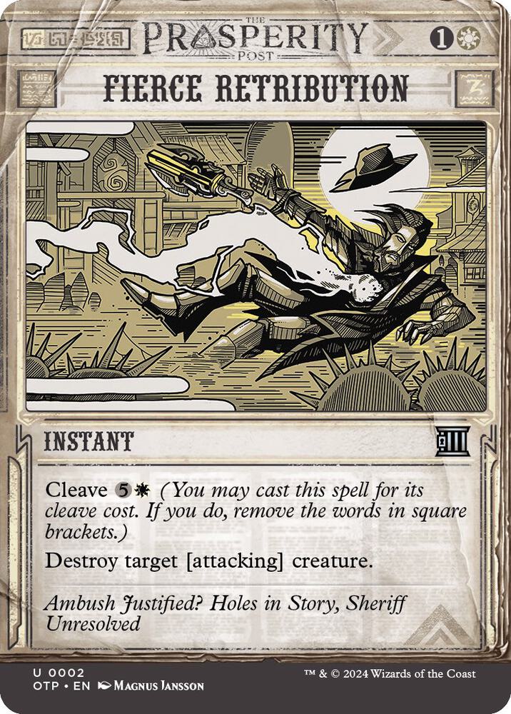 Fierce Retribution 2/65 (Outlaws of Thunder Junction: Breaking News)  - Showcase Foil | Good Games Modbury