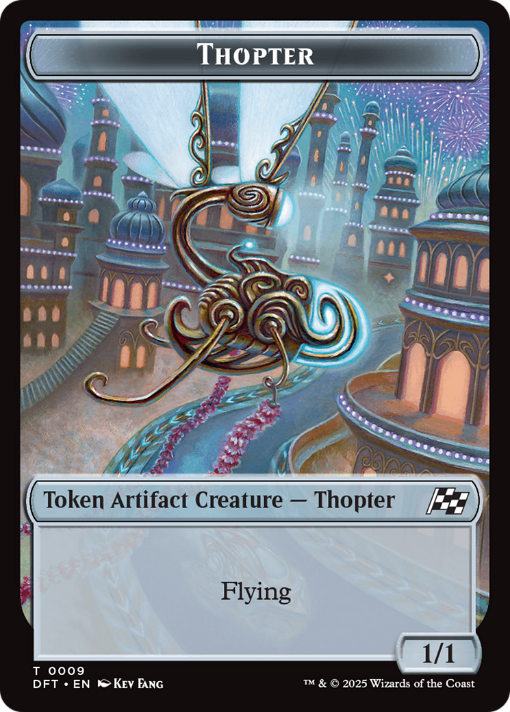 Golem (0015) // Thopter (0009) Double-Sided Token [Aetherdrift Tokens] | Good Games Modbury