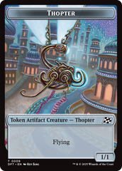 Golem (0015) // Thopter (0009) Double-Sided Token [Aetherdrift Tokens] | Good Games Modbury