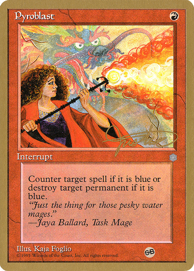 Pyroblast (Mark Justice) (SB) [Pro Tour Collector Set] | Good Games Modbury