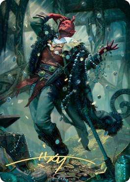 Tibalt Cosmic Impostor Art Card Gold Stamped Signature 67 (Art Series: Kaldheim)  | Good Games Modbury