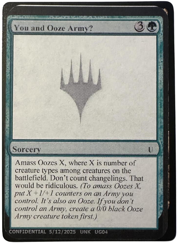 You and Ooze Army UG04a/477 (Un-Known Event Playtest Cards)  | Good Games Modbury