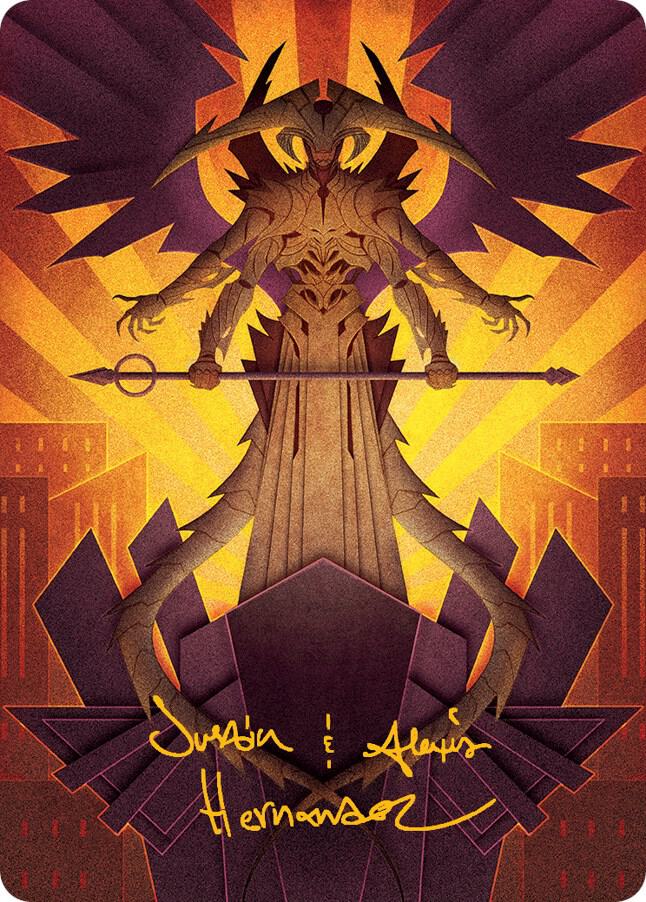 Atraxa Praetors Voice Art Card Gold Stamped Signature 77 (Art Series: March of the Machine)  | Good Games Modbury