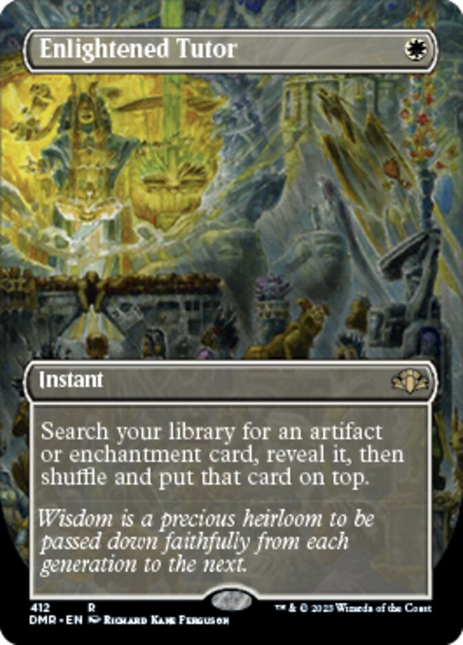 Enlightened Tutor (Borderless Alternate Art) [Dominaria Remastered] | Good Games Modbury