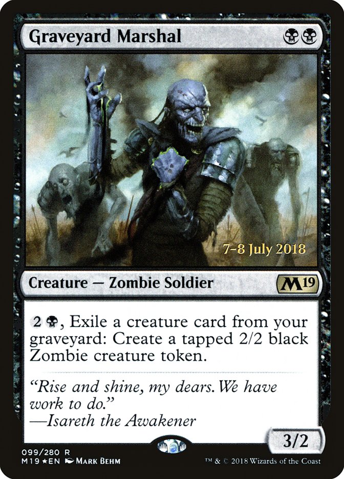 Graveyard Marshal [Core Set 2019 Prerelease Promos] | Good Games Modbury
