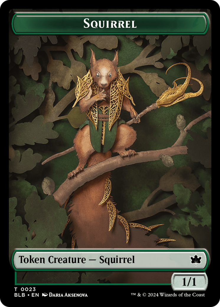 Squirrel // Darkstar Augur Double-Sided Token [Bloomburrow Tokens] | Good Games Modbury