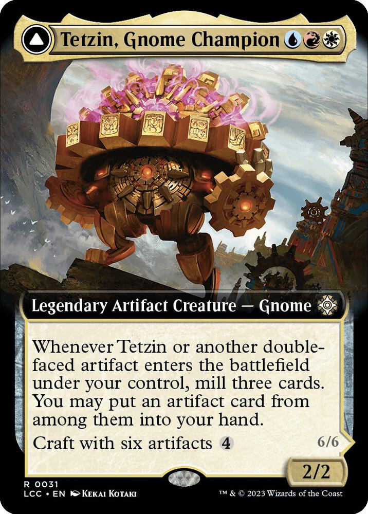 Tetzin Gnome Champion // The Golden-Gear Colossus 31 (Commander: The Lost Caverns of Ixalan)  - Extended Art | Good Games Modbury