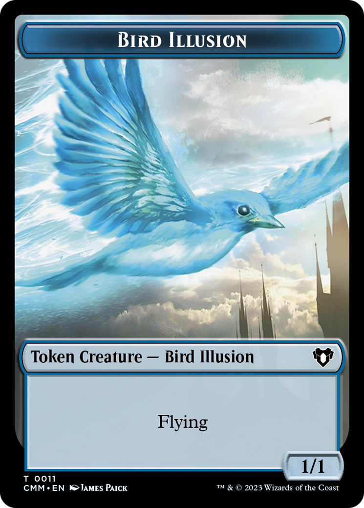 Bird Illusion Token [Commander Masters Tokens] | Good Games Modbury