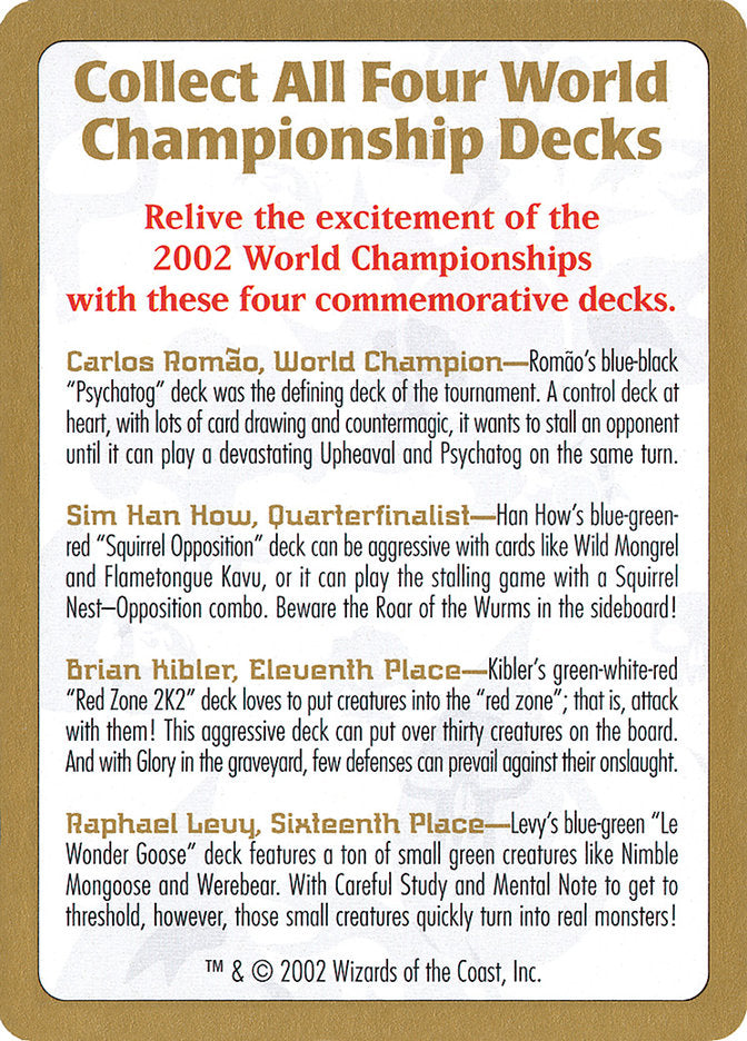 2002 World Championships Ad  (World Championship Decks)  | Good Games Modbury