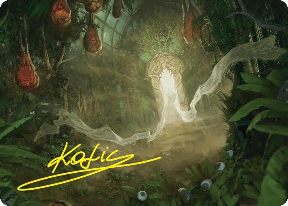 Hushwood Verge Art Card Gold Stamped Signature 26 (Art Series: Duskmourn: House of Horror)  | Good Games Modbury