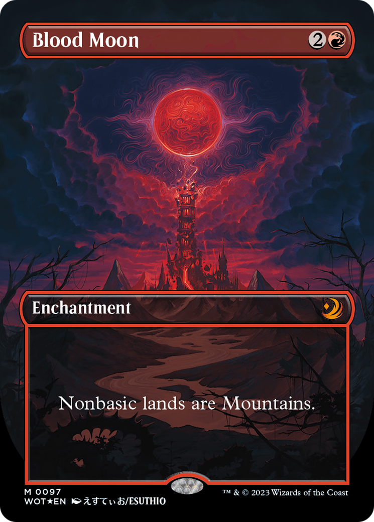 Blood Moon (Anime Borderless) (Confetti Foil) [Wilds of Eldraine: Enchanting Tales] | Good Games Modbury