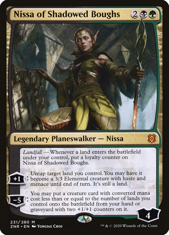 Nissa of Shadowed Boughs 231/280 (Zendikar Rising)  | Good Games Modbury