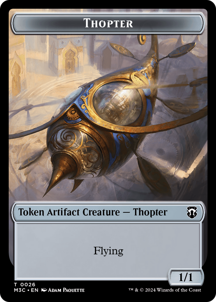 Aetherborn (Ripple Foil) // Thopter Double-Sided Token [Modern Horizons 3 Commander Tokens] | Good Games Modbury