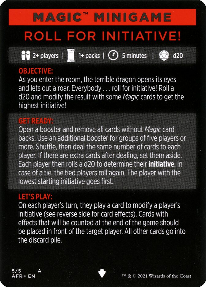 Roll for Initiative (Magic Minigame) [Dungeons & Dragons: Adventures in the Forgotten Realms Minigame] | Good Games Modbury