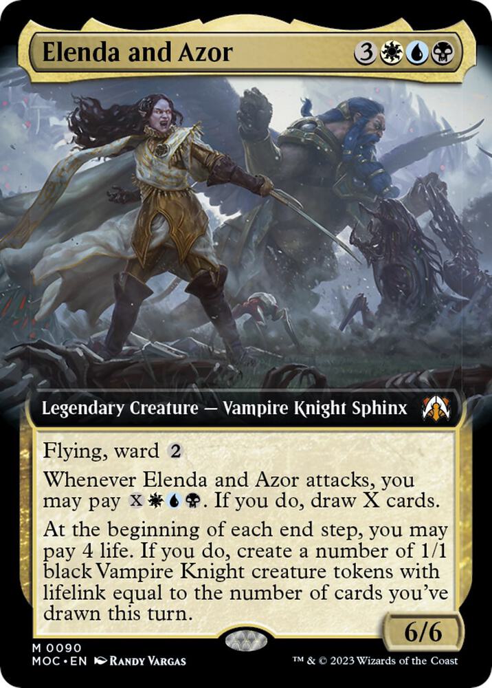 Elenda and Azor 90/444 (Commander: March of the Machine)  - Extended Art Foil | Good Games Modbury