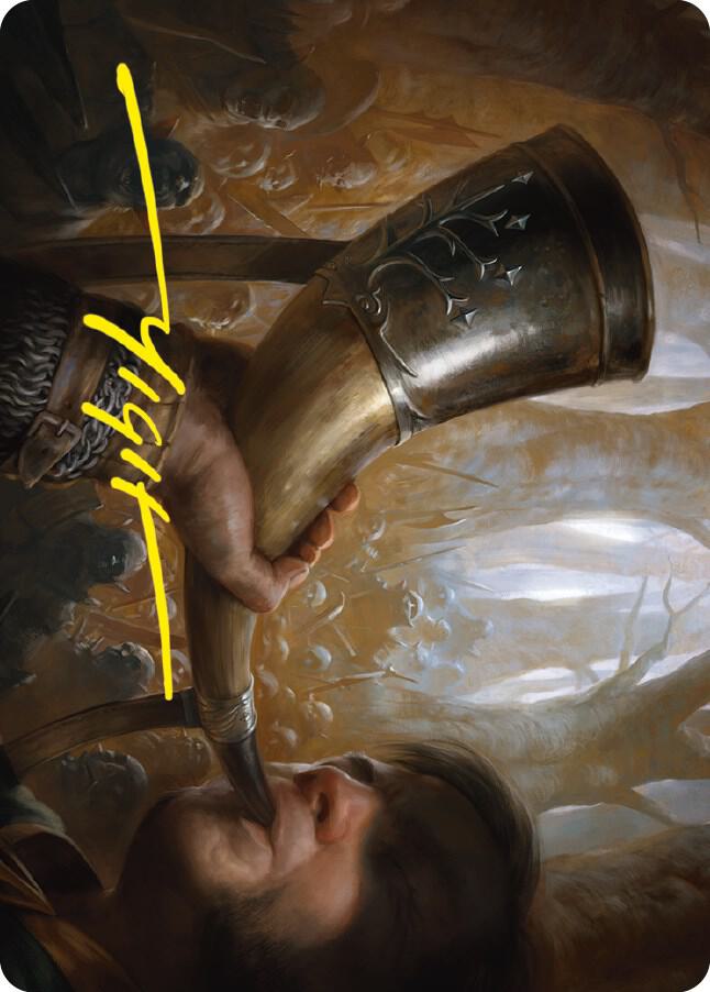 Horn of Gondor Art Card Gold Stamped Signature 29 (Art Series: Universes Beyond: The Lord of the Rings: Tales of Middle-earth)  | Good Games Modbury