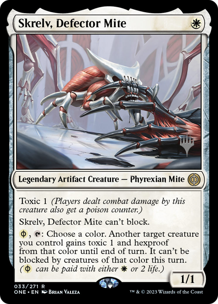 Skrelv, Defector Mite (Promo Pack) [Phyrexia: All Will Be One Promos] | Good Games Modbury