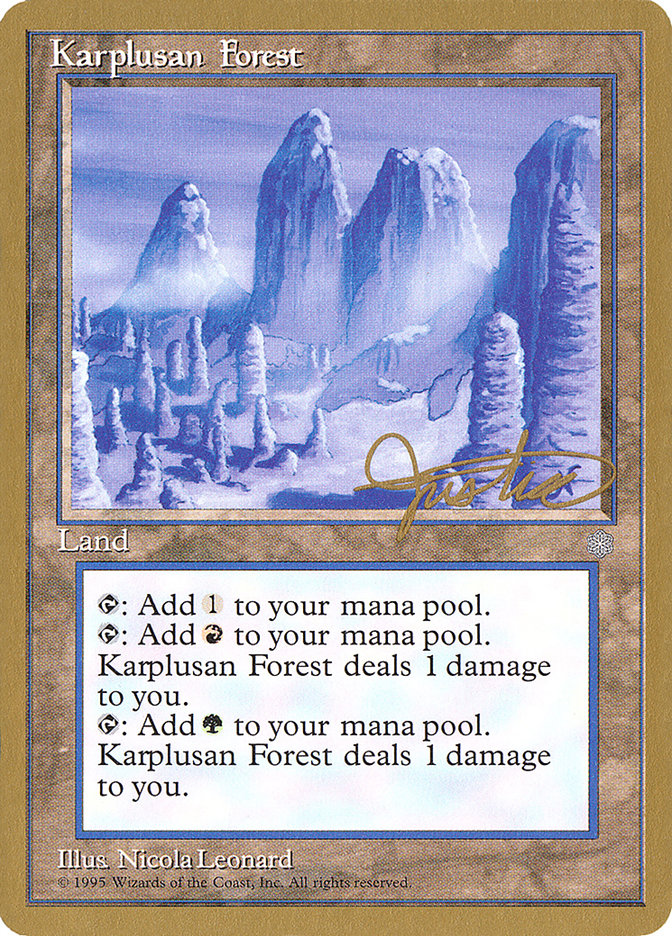 Karplusan Forest (Mark Justice) [Pro Tour Collector Set] | Good Games Modbury