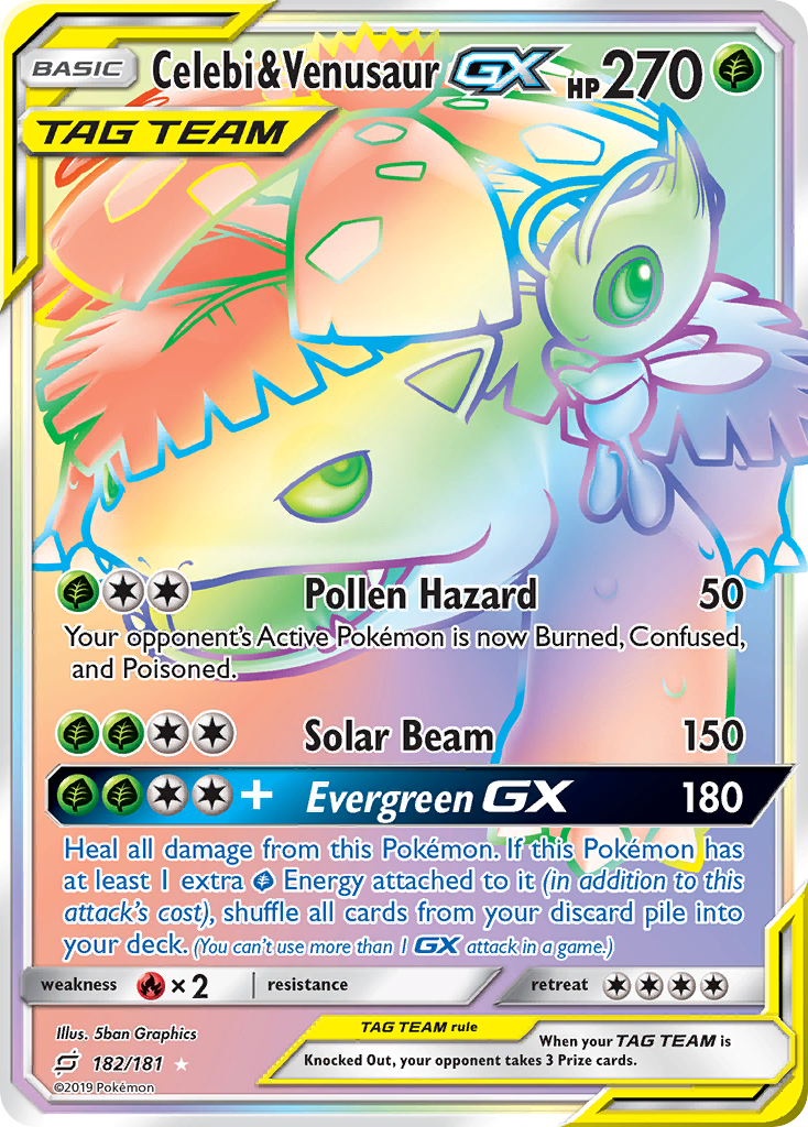 Celebi & Venusaur GX (182/181) [Sun & Moon: Team Up] | Good Games Modbury