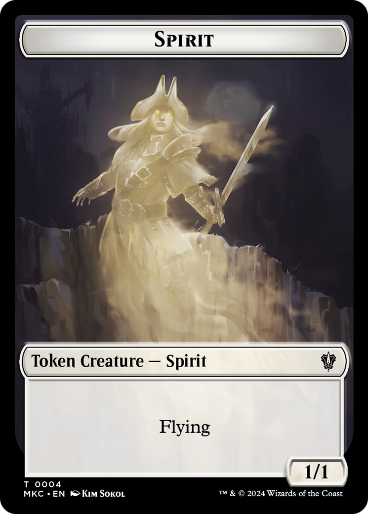 Spirit // Phyrexian Germ Double-Sided Token [Murders at Karlov Manor Commander Tokens] | Good Games Modbury