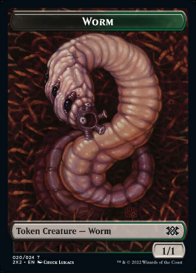 Worm // Vampire Double-Sided Token [Double Masters 2022 Tokens] | Good Games Modbury