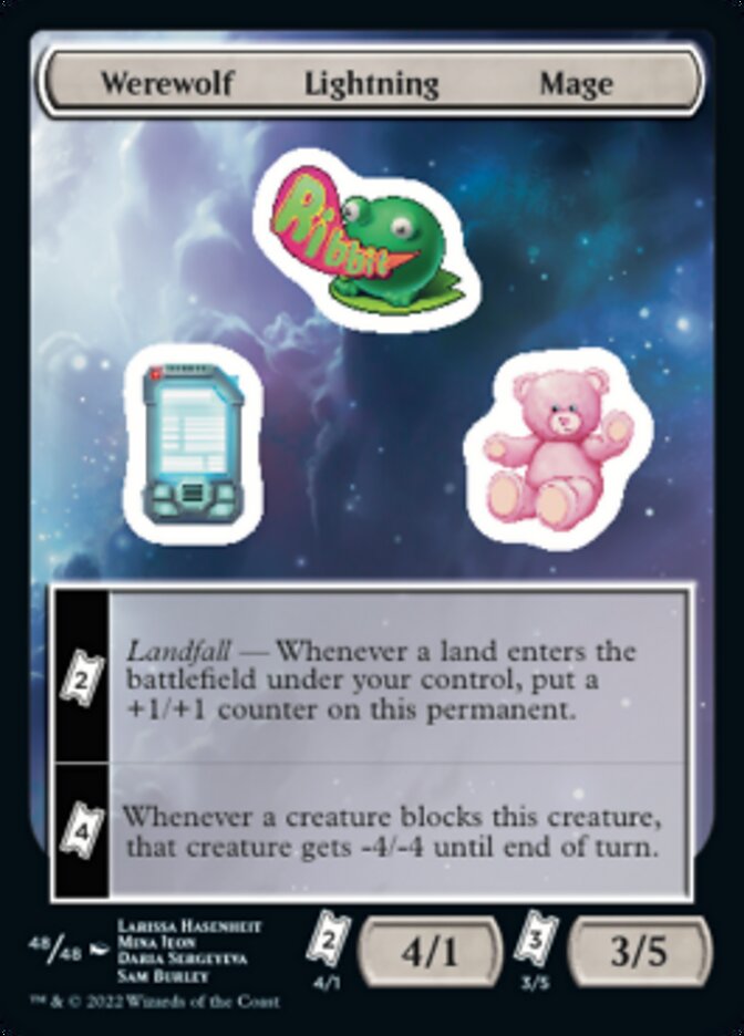 Werewolf Lightning Mage [Unfinity Stickers] | Good Games Modbury