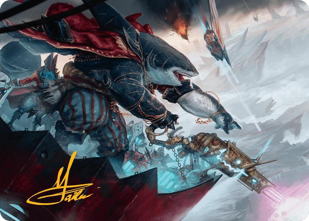 Captain Howler Sea Scourge Art Card 16 54 Gold Stamped Signature 16 (Art Series: Aetherdrift)  | Good Games Modbury